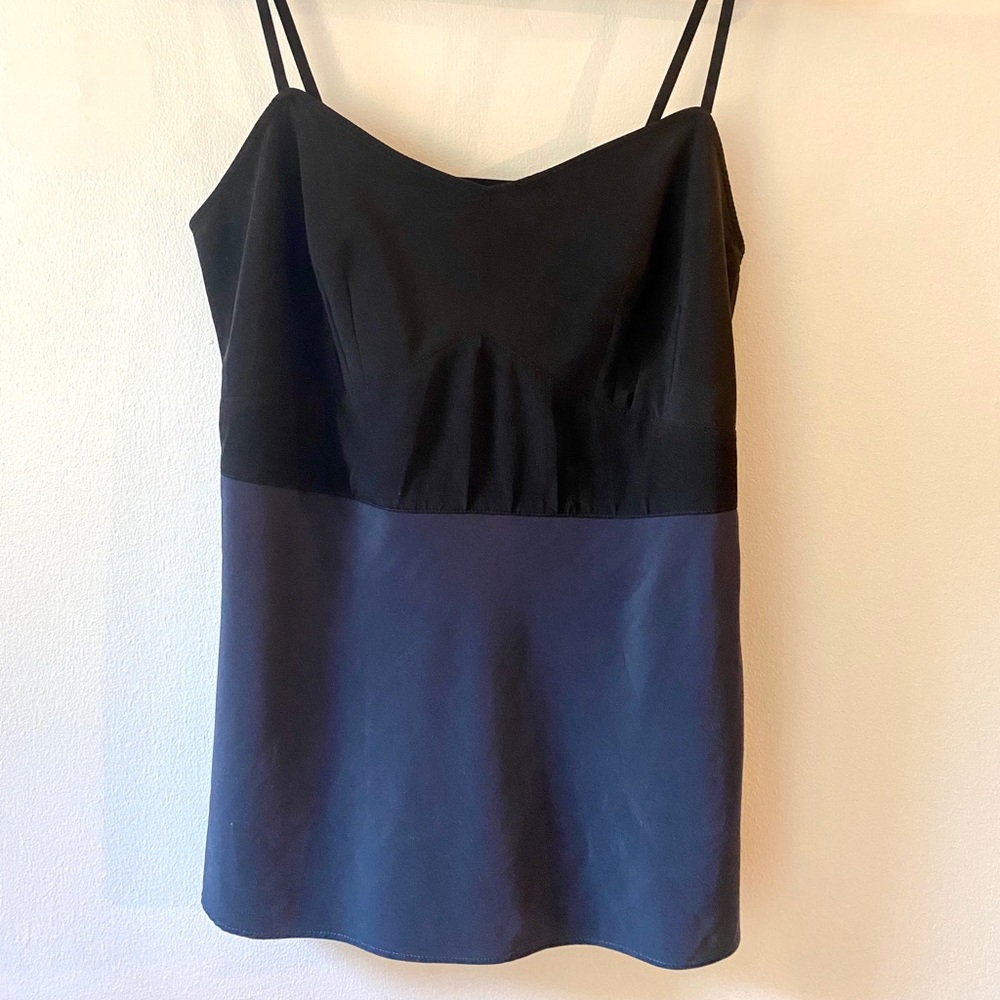 AllSaints black navy colorblock camisole top